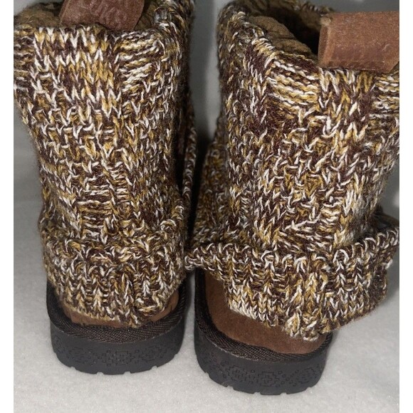 MUK LUKS WOMEN'S LAUREL FLAT SWEATER KNIT ANKLE BOOTS SZ 10 BROWN Snow Boot - Picture 5 of 13